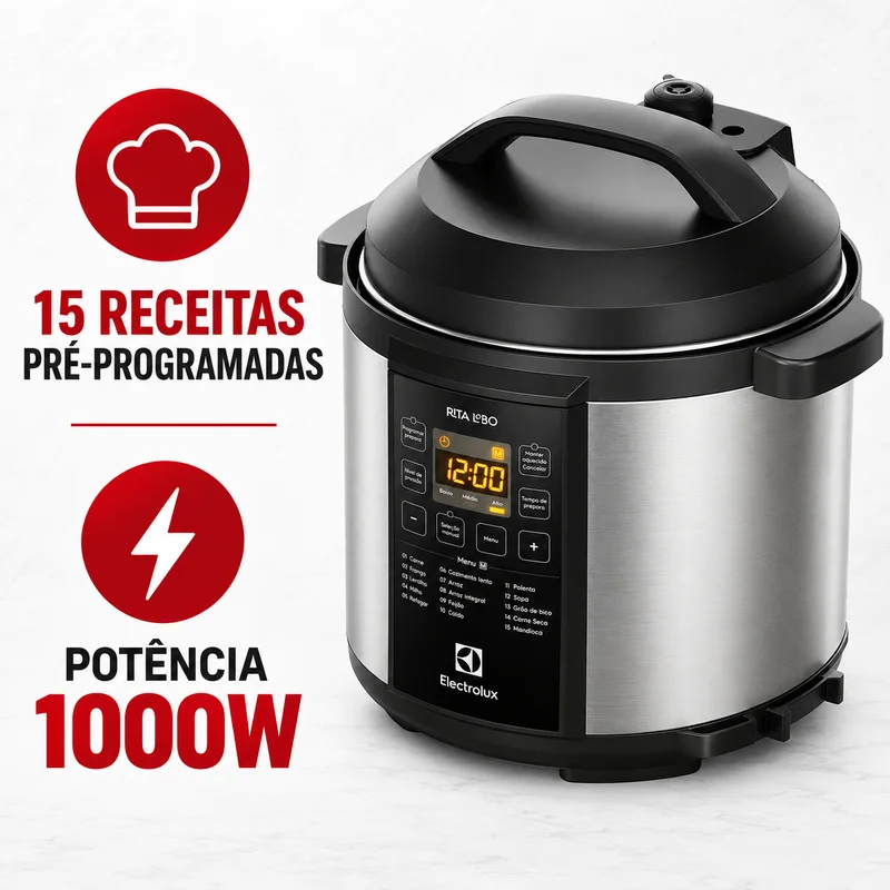 Panela Electrolux PCC20 com 15 receitas e potência de 1000 W